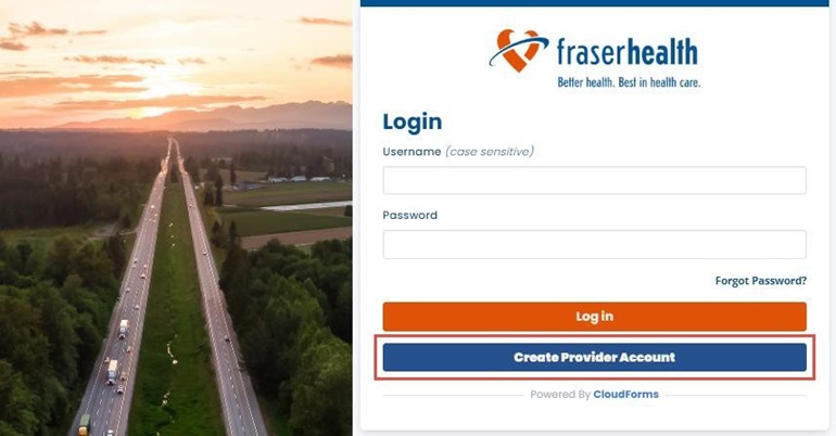 Login to the community vaccine provider portal