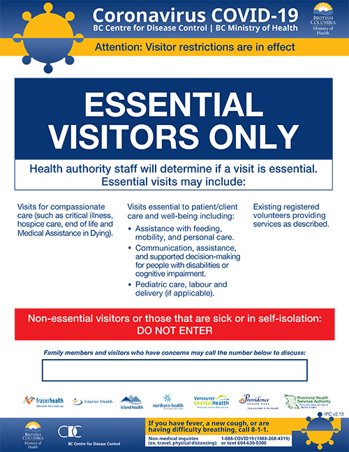 Visitor guidelines - Fraser Health Authority