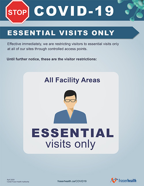Visitor guidelines March 22, 2020 Fraser Health Authority
