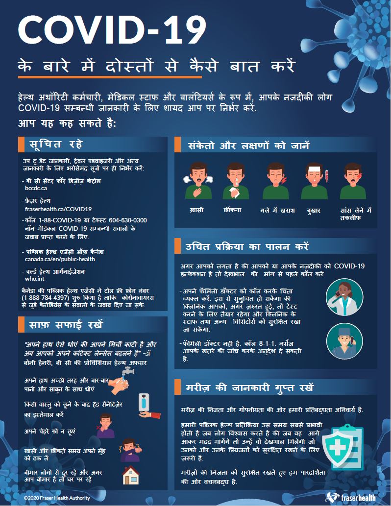How to talk to your friends about COVID-19in Hindi