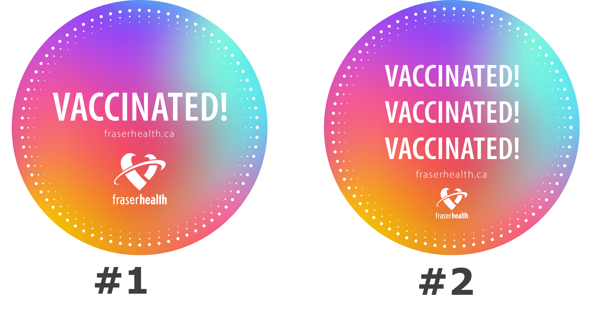 Vaccine Stickers Fraser Health Authority