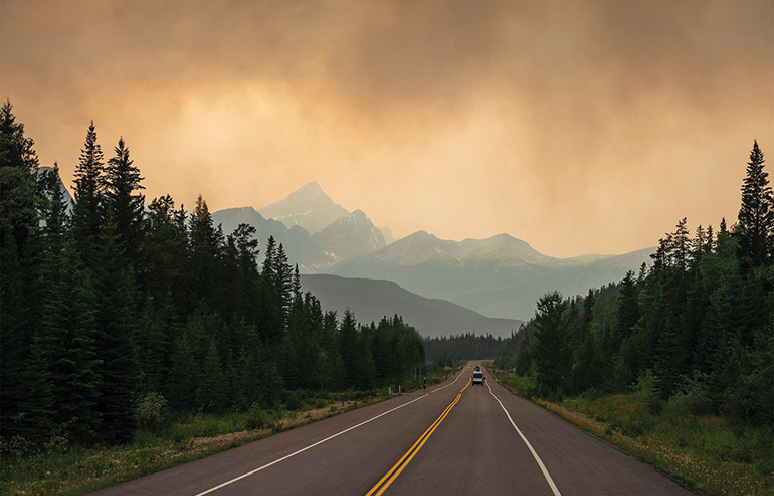 Image of a wildfire in BC