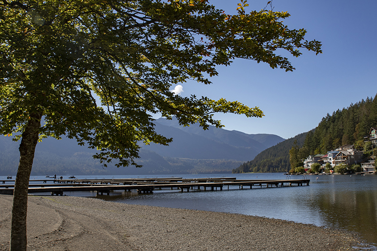 Beach and dock at Cultus Lake