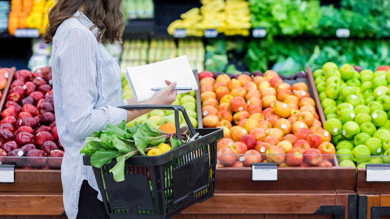 woman shopping for produce