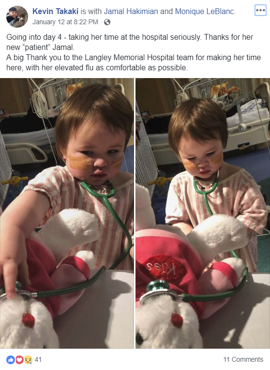 Langley Memorial Hospital high five, January 15, 2019