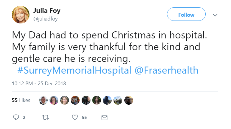 Surrey Memorial Hospital High Five - December 25, 2018