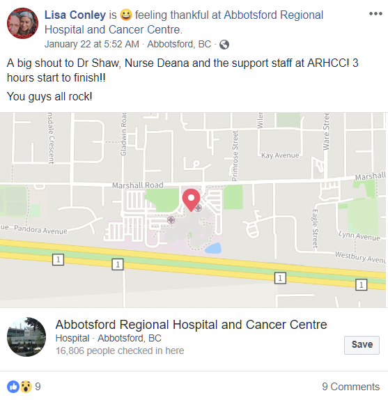Abbotsford Regional Hospital and Cancer Centre high five - Facebook