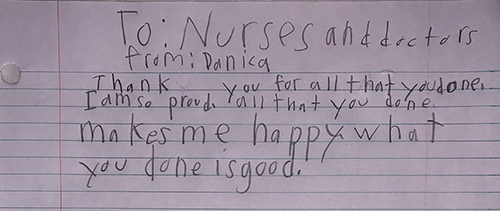 Child's thank you note
