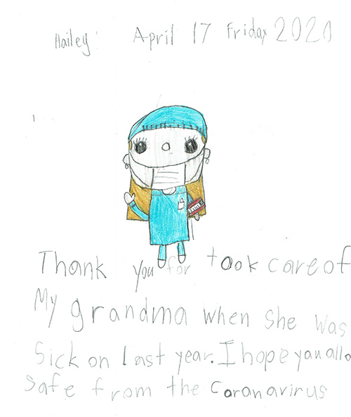 Child's thank you artwork