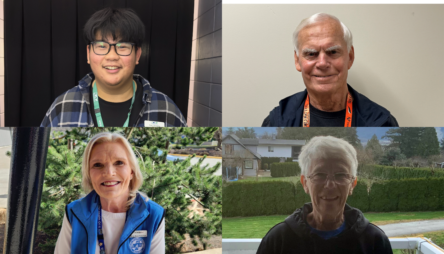 Clockwise from top left: Volunteers Ryan Tandiama, Jim McGrail, Anne McLaughlin, Corinne Theodore