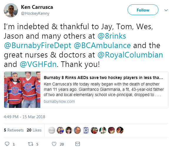 Twitter screenshot of Ken Carrusca's post