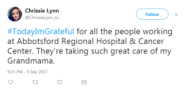 Screenshot of Chrissie Lynn's post on Twitter