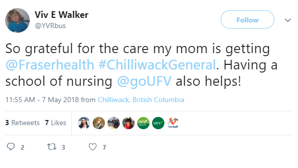 Screenshot of Viv Walker's post