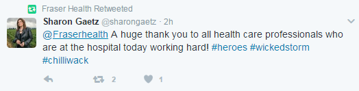 Screenshot of Sharon Gaetz's post on Twitter