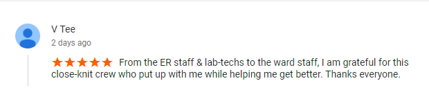 Screenshot of V Tee's review on Google