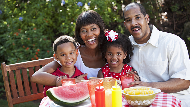 Family having a picnic