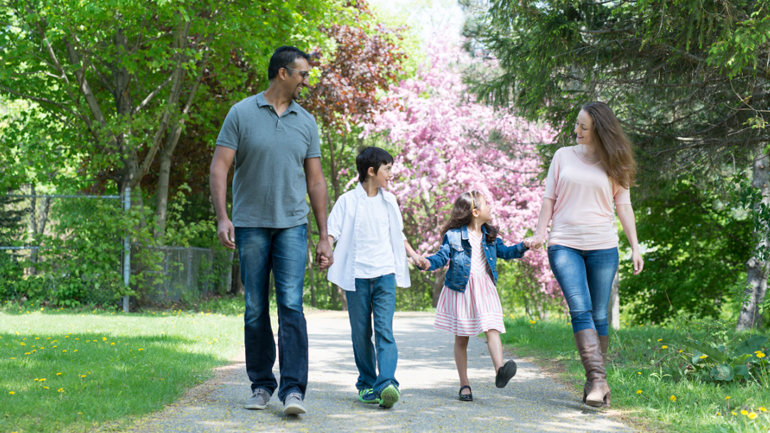 Family Walking home