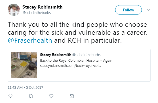 Screenshot of Stacey Robinsmith's post on Twitter