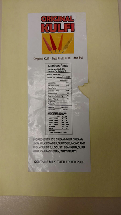 Original Kulfi Nutrition Facts