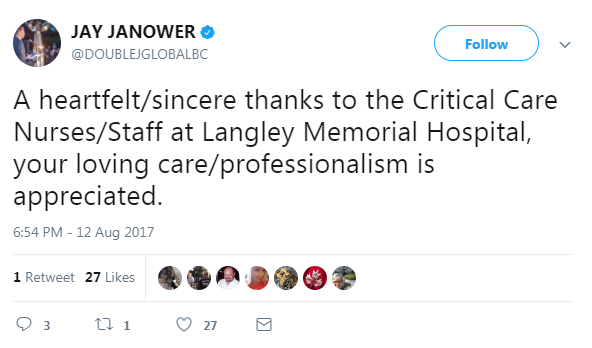 Screenshot of Jay Janower's post on Twitter