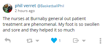 Screenshot of Phil Verret's post on Twitter