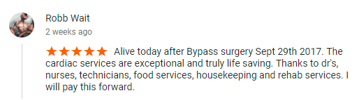 Screenshot of Robb Wait's review on Google