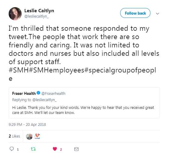 Screenshot of Leslie Caitlyn's post on Twitter