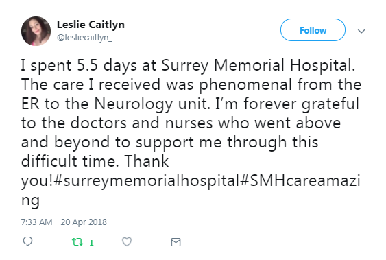 Screenshot of Leslie Caitlyn's post on Twitter