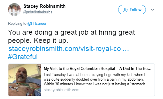 Screenshot of Stacey Robinsmith's post on Twitter