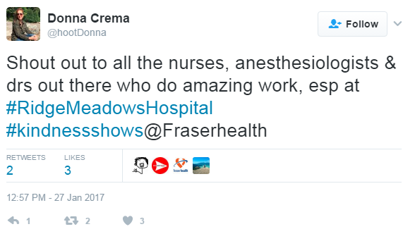 Screenshot of Donna Crema's post on Twitter