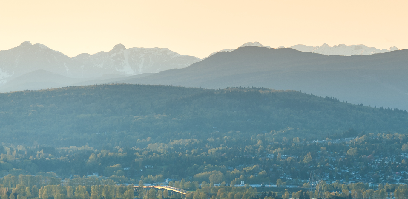 Skyline view looking towards the mountains north of Mission B.C.
