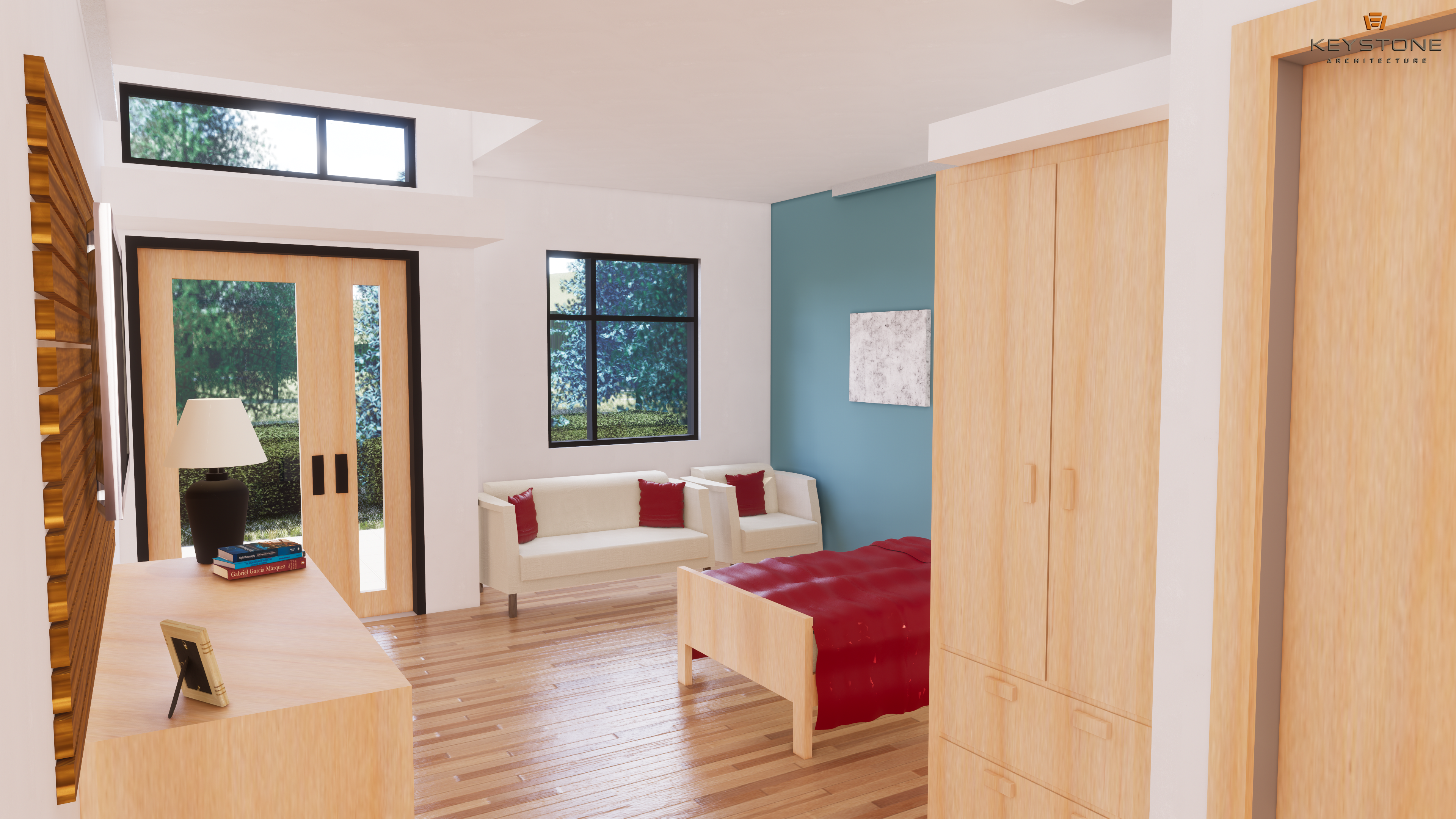 Rendering of a patient suite at Langley Hospice