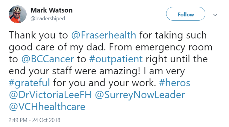 Surrey Memorial Hospital high five