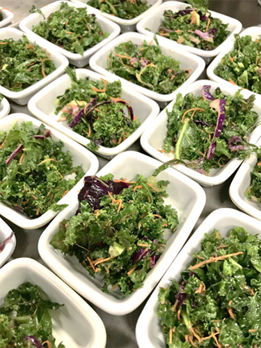 several individual garden salads