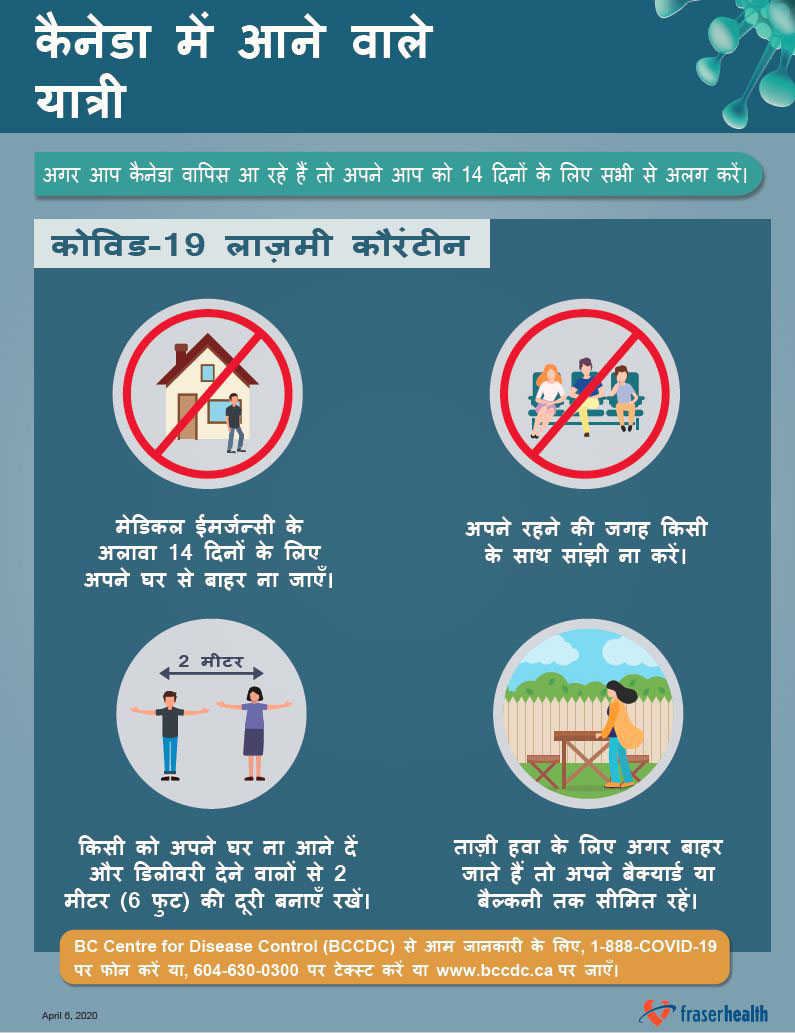 Self isolation graphic in Hindi
