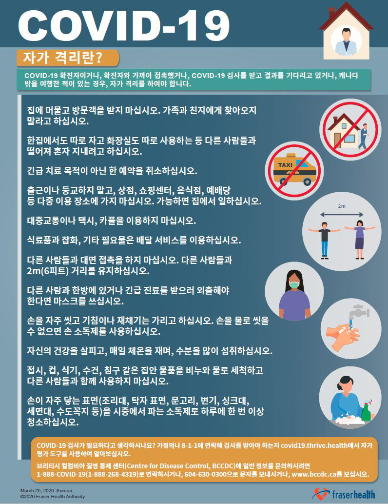 What is self isolation graphic in Korean