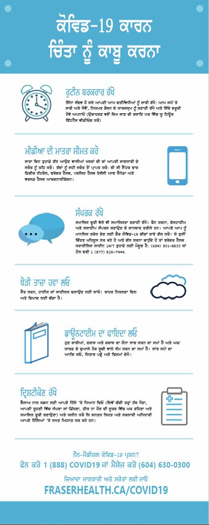 Fear and anxiety of COVID-19 infographic in Punjabi