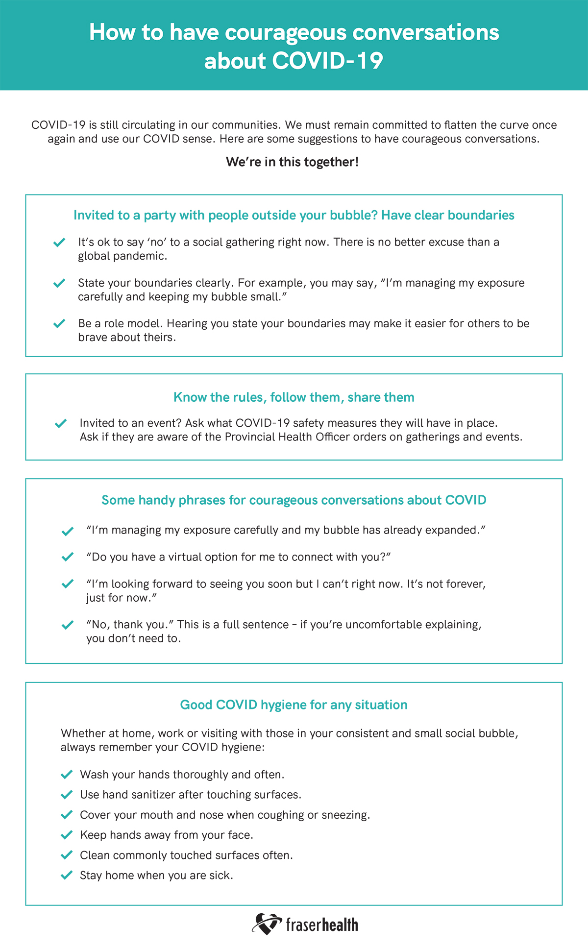 infographic on how to have courageous COVID-19 conversations