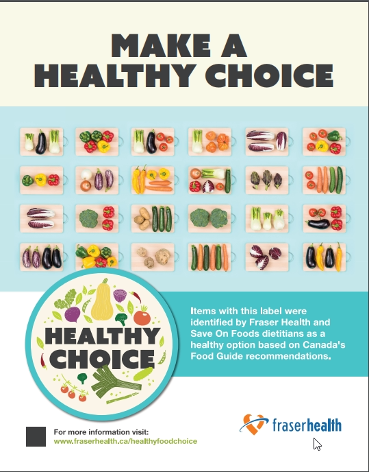 Healthy retail food choices poster