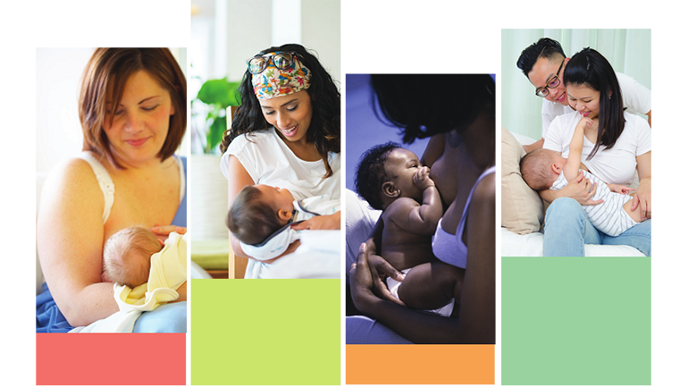 Women breastfeeding their babies