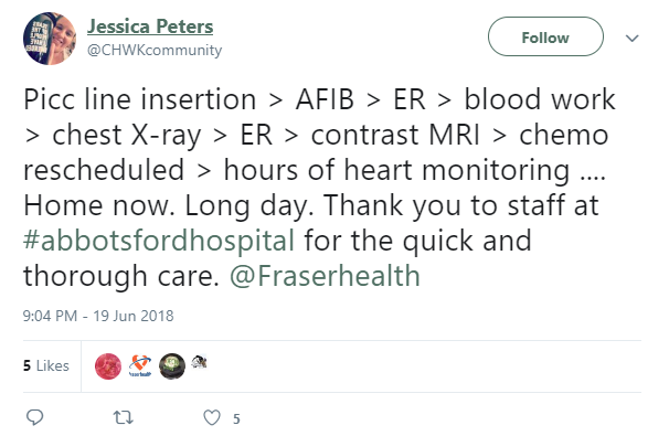 Screenshot of Jessica Peter's post on Twitter