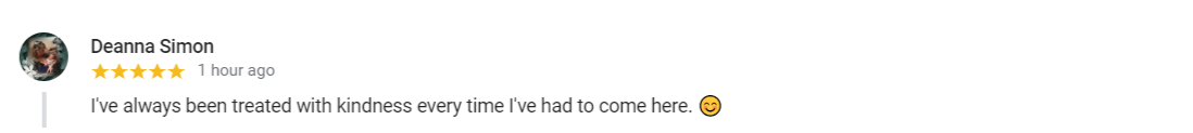 Google review high five for Royal Columbian Hospital November 2018