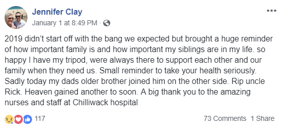 Chilliwack General Hospital high five - January 1, 2019