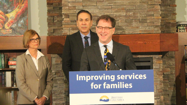 Minister of Health Adrian Dix, MLA Jagrup Brar and Office of the Seniors Advocate Isobel Mackenzie at the funding announcement.