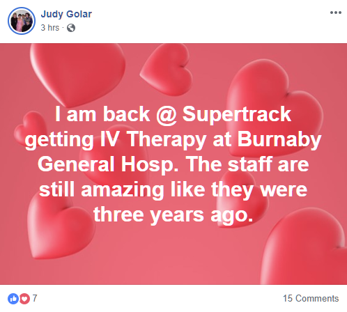 Burnaby Hospital high five on Facebook