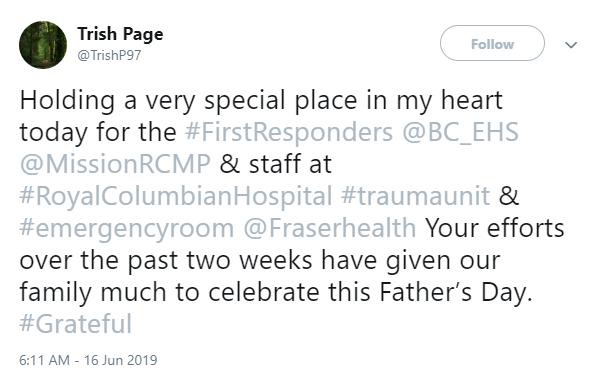 Twitter compliment for Royal Columbian Hospital