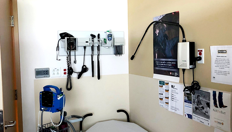 Medical equipment at a clinic