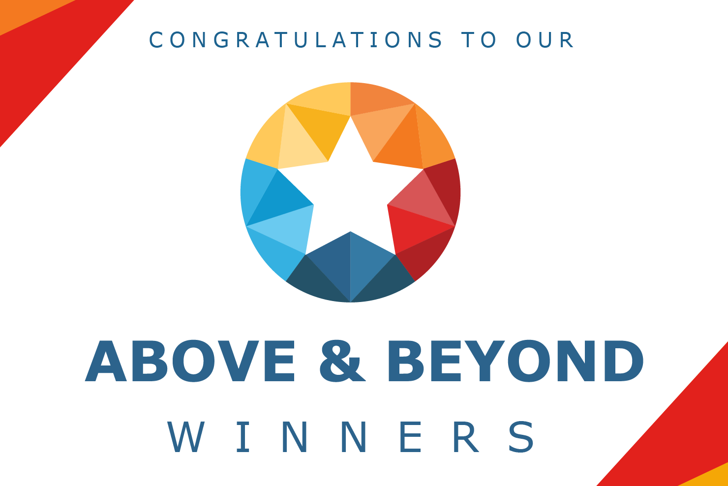Congratulations to our Above & Beyond winners