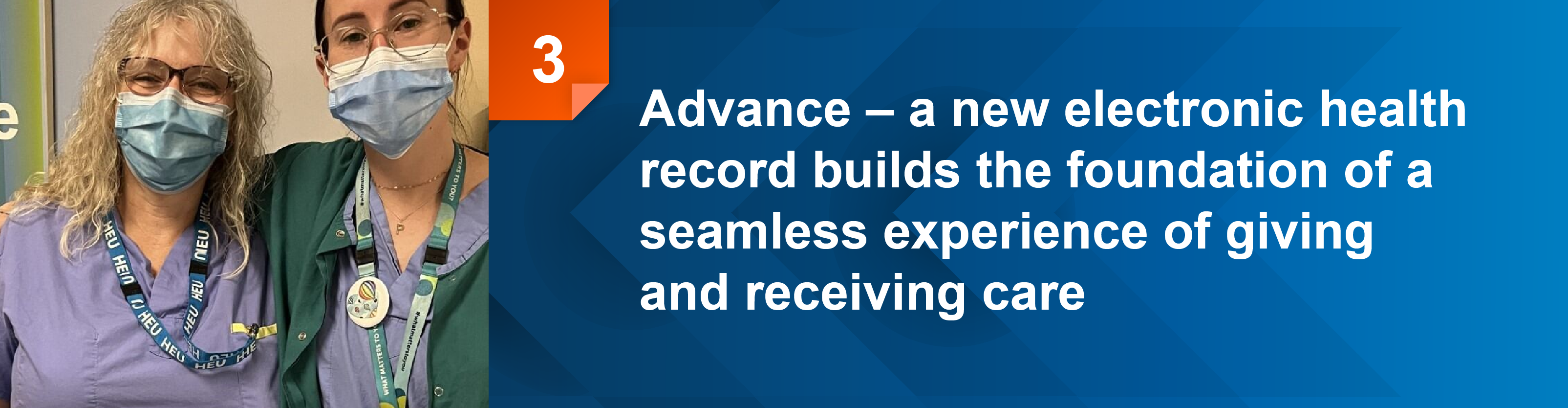 Advance is a new electronic health record that builds the foundation of a seamless experience of giving and receiving care