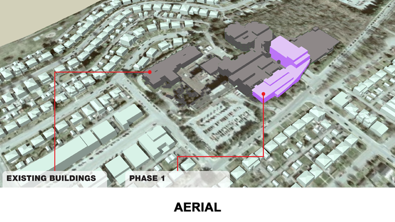 Aerial View of the Burnaby Hospital Upgrade